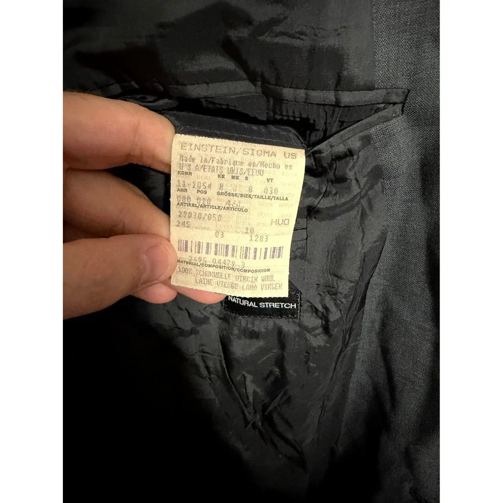 Hugo Boss Blazer Mens 44L Grey Virgin Wool Einstein Sigma US 3-Button Jacket